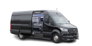 Mercedes-Benz luxury chauffeured van in black, perfect for premium airport transfers.