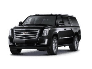 Luxury black Cadillac Escalade chauffeur service in California.